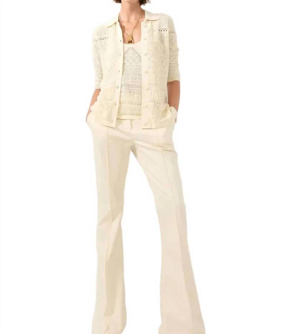 NEW BARBARA BUI open knit cardigan in off white